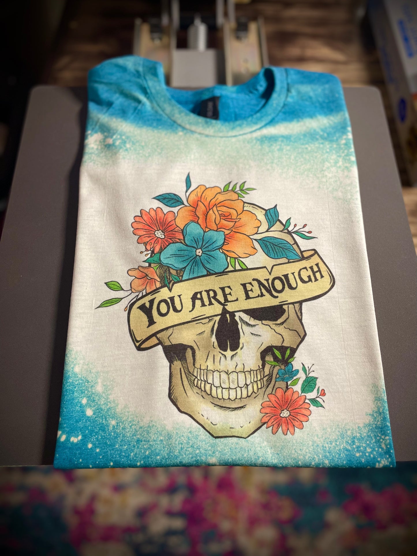 You are Enough Floral Skull