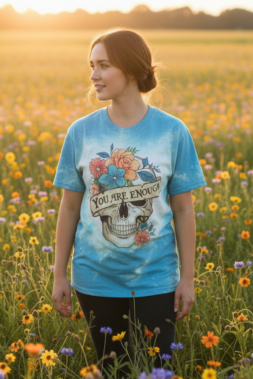 You are Enough Floral Skull