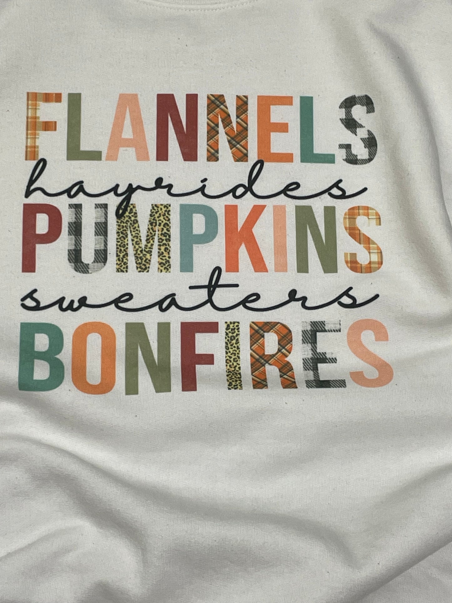 Flannels, Hayrides, Bonfires crew neck sweatshirt